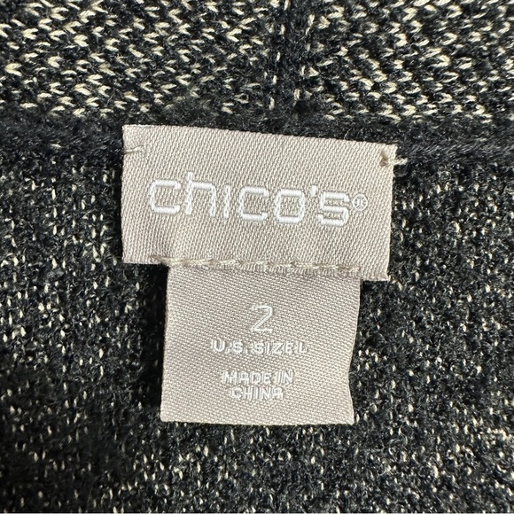 Chico's button front cardigan, boucle paisley trim, sz. 2 (large), fall, layer - Picture 7 of 11